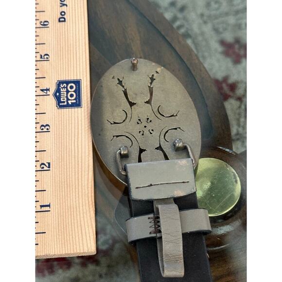 Vintage Liz Claiborne Women's Cream & Brown Leather Buckle Belt Size Medium - Picture 6 of 8